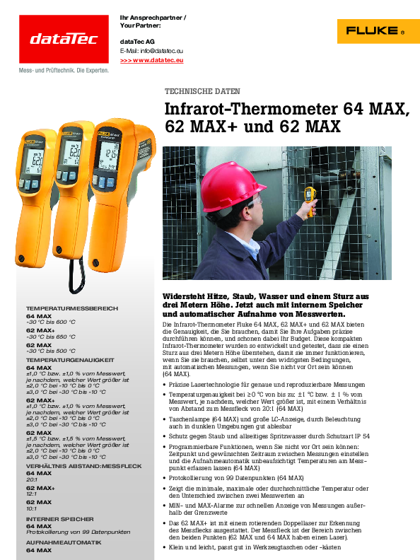 Fluke 62 2024 max datasheet